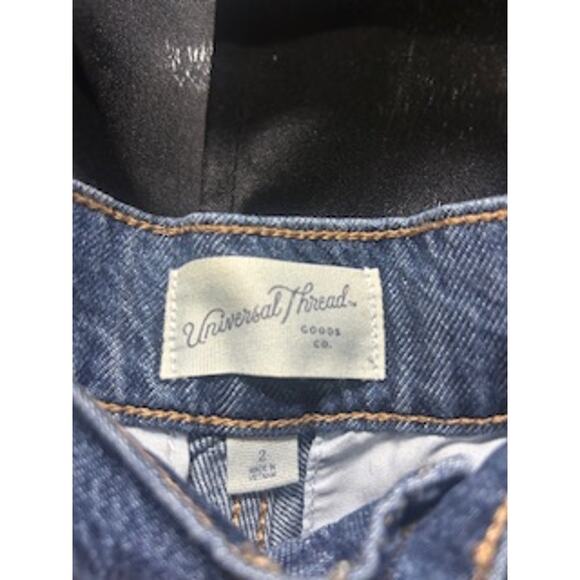 NWT- Women's High-Rise Two Way Denim Trousers - Universal Thread™ Dark Wash 2 - Picture 4 of 5